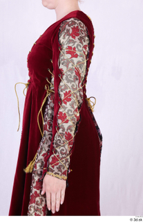  Photos Woman in Historical Dress 73 16th century red decorated dress upper body 0011.jpg